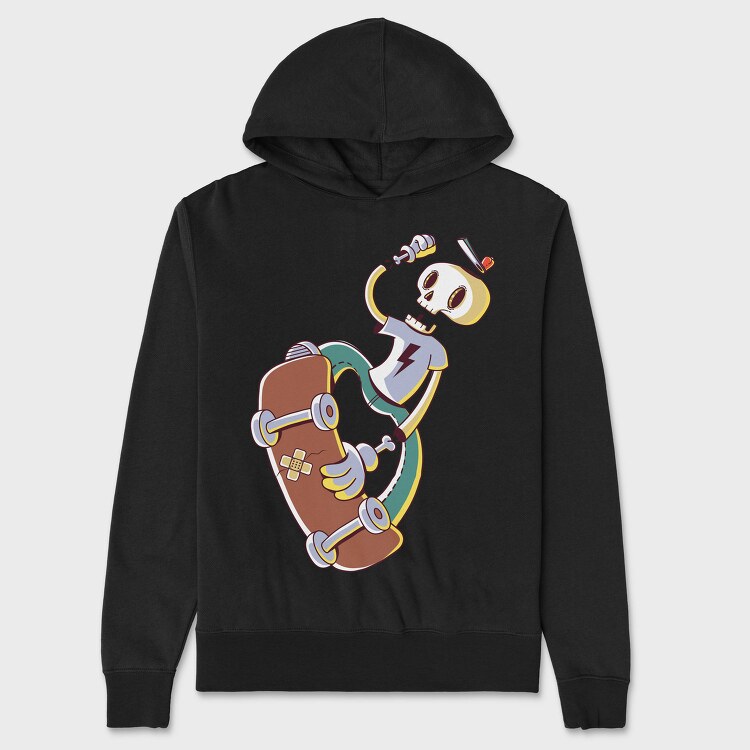 Skateboard Skeleton, Hanorac Oversize Barbati (Unisex)