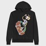 Skateboard Skeleton, Hanorac Oversize Barbati (Unisex)