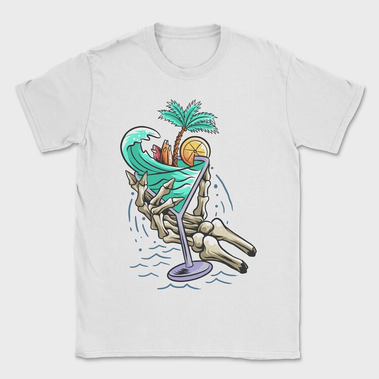 Skeleton Cocktail Paradise, Tricou Barbati (Unisex)