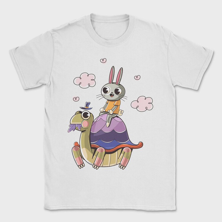 Rabbit On Turtle, Tricou Barbati (Unisex)