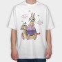 Rabbit On Turtle, Tricou Oversize Barbati (Unisex)