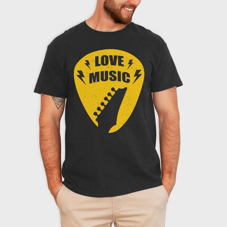 Love Music Pick, Tricou Barbati (Unisex)