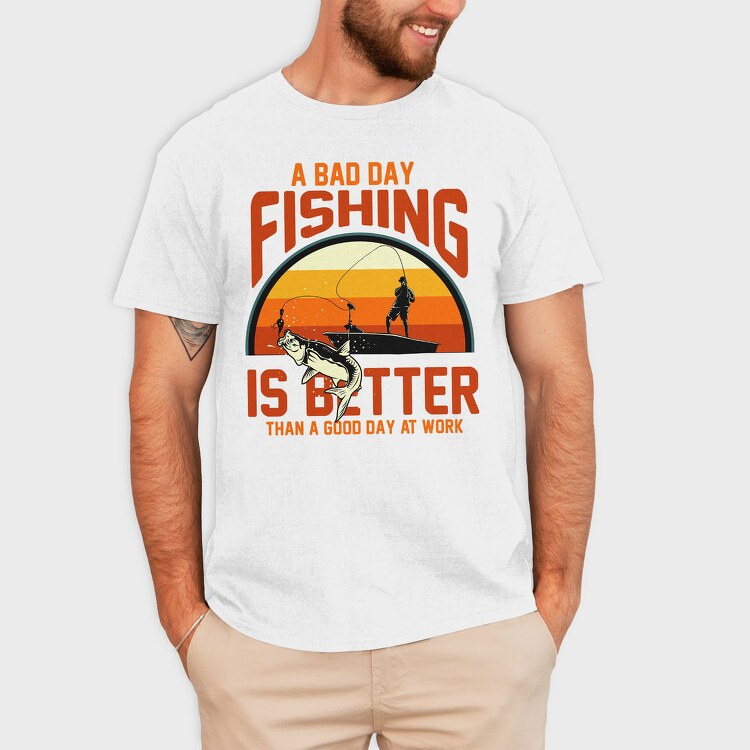 Fishing Better Than Work, Tricou Barbati (Unisex)