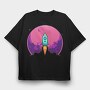 Space Rocket Blast, Tricou Oversize Barbati (Unisex)