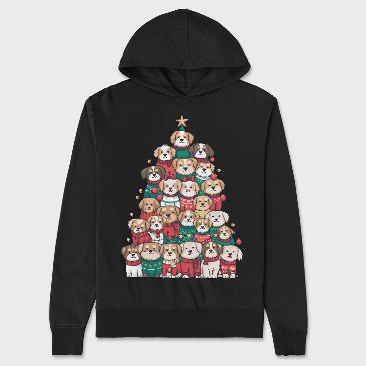 Doodle Dog Tree, Hanorac Oversize Barbati (Unisex)