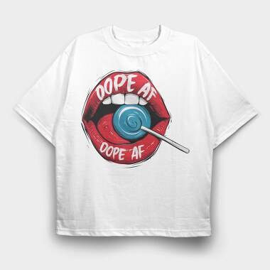 Dope Lips Lollipop, Tricou Oversize Barbati (Unisex)