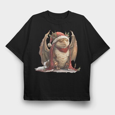Dragon Christmas Hat, Tricou Oversize Barbati (Unisex)