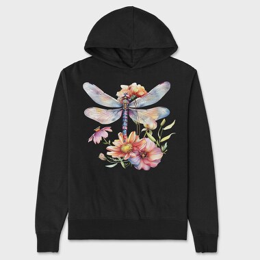 Dragonfly Flowers Sublimation, Hanorac Oversize Barbati (Unisex)