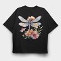 Dragonfly Flowers Sublimation, Tricou Oversize Barbati (Unisex)