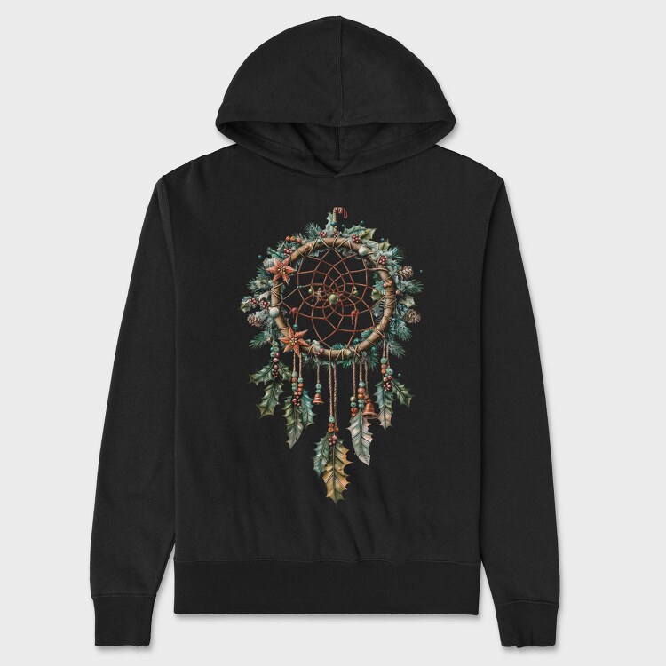 Dreamcatcher Christmas Holly, Hanorac Oversize Barbati (Unisex)
