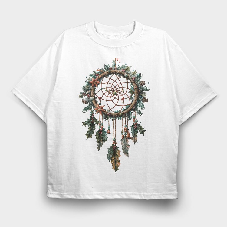 Dreamcatcher Christmas Holly, Tricou Oversize Barbati (Unisex)