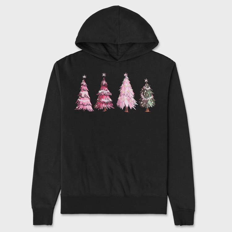 Dreamy Pink Trees Set, Hanorac Oversize Barbati (Unisex)