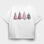 Dreamy Pink Trees Set, Tricou Oversize Barbati (Unisex)
