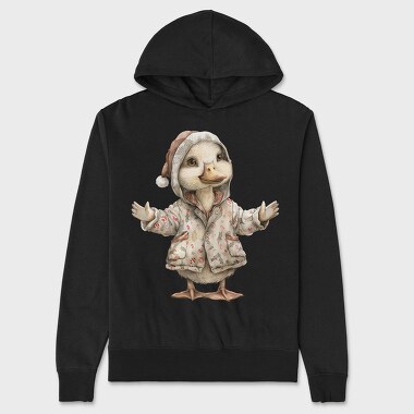 Duck Christmas Santa, Hanorac Oversize Barbati (Unisex)