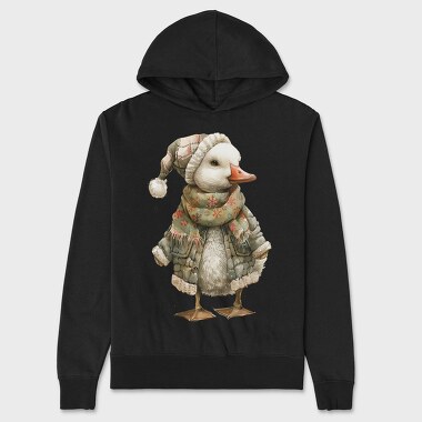 Duck Christmas Snowman, Hanorac Oversize Barbati (Unisex)
