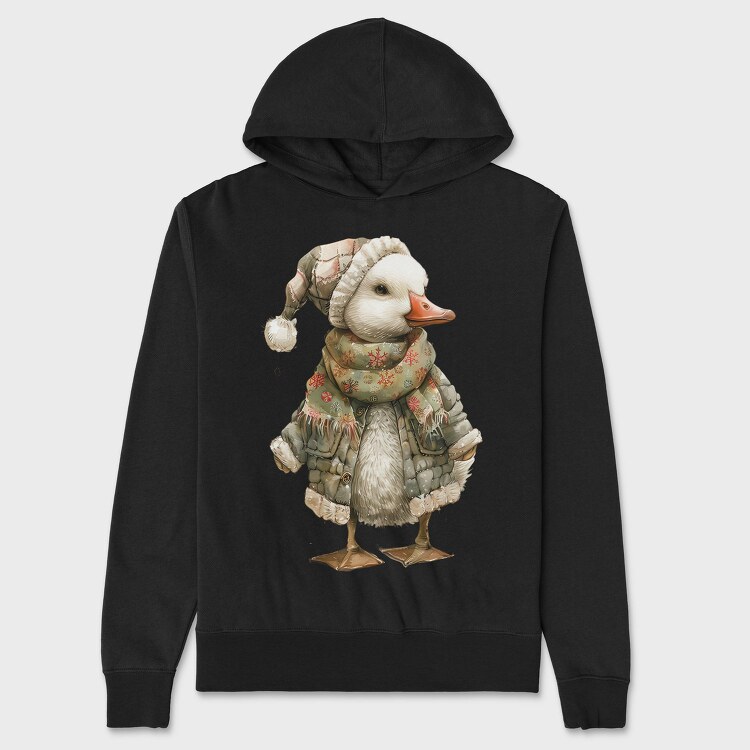 Duck Christmas Snowman, Hanorac Oversize Barbati (Unisex)