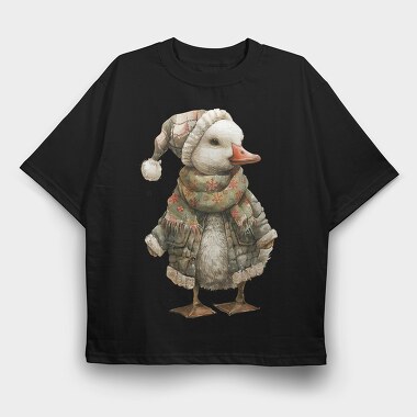 Duck Christmas Snowman, Tricou Oversize Barbati (Unisex)