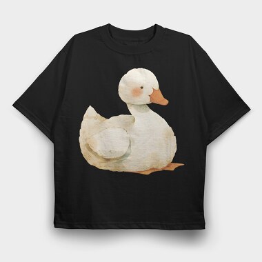 Duck Watercolor, Tricou Oversize Barbati (Unisex)