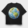 Earth Planet World, Tricou Oversize Barbati (Unisex)