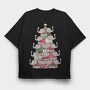 Elephant Christmas Tree, Tricou Oversize Barbati (Unisex)