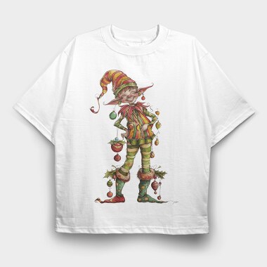 Elf Christmas Bells, Tricou Oversize Barbati (Unisex)