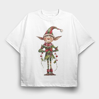 Elf Christmas Costume, Tricou Oversize Barbati (Unisex)