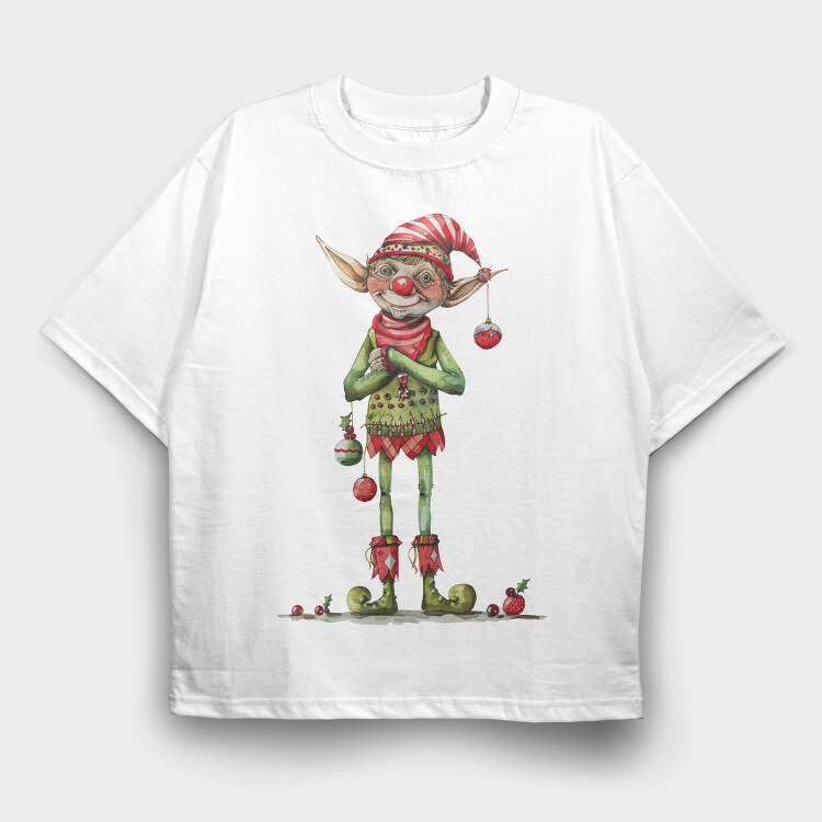 Elf Christmas Ornaments, Tricou Oversize Barbati (Unisex)