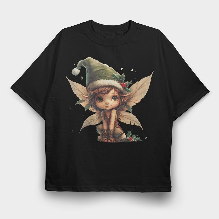 Elf Fairy Christmas, Tricou Oversize Barbati (Unisex)
