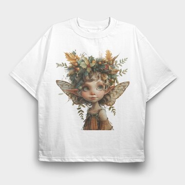 Elf Fairy Wreath, Tricou Oversize Barbati (Unisex)