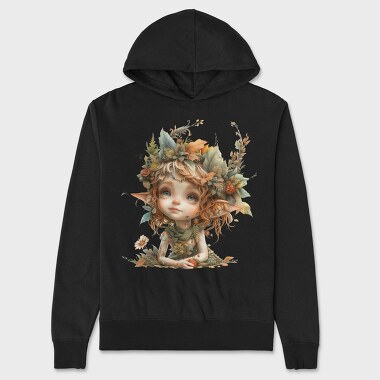 Elf Girl Flower Crown, Hanorac Oversize Barbati (Unisex)