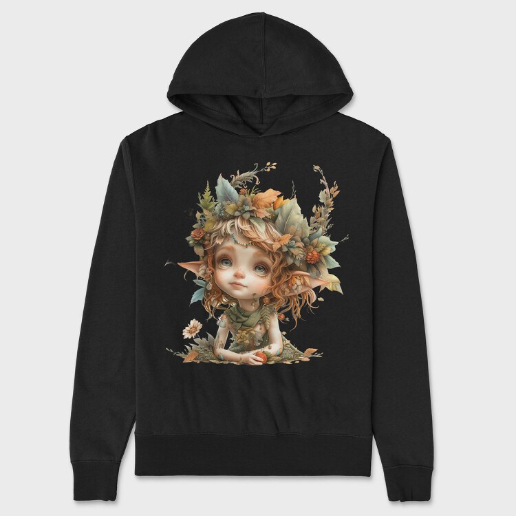 Elf Girl Flower Crown, Hanorac Oversize Barbati (Unisex)