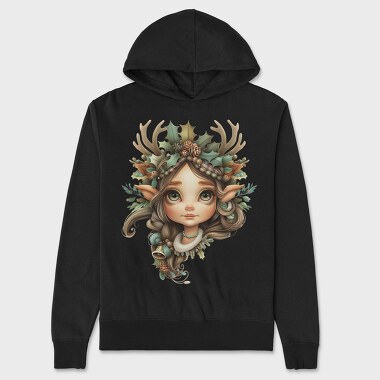 Elf Holiday Crown, Hanorac Oversize Barbati (Unisex)