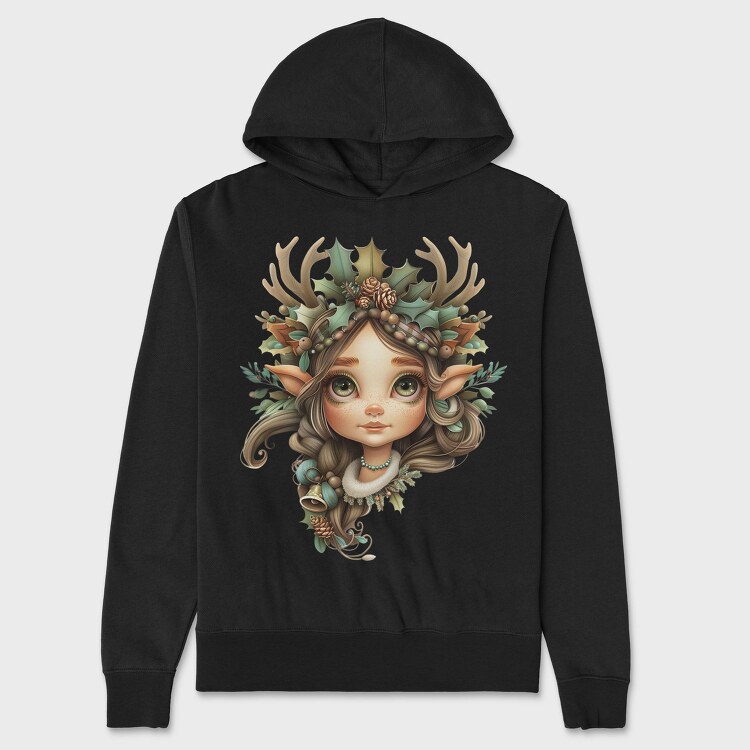 Elf Holiday Crown, Hanorac Oversize Barbati (Unisex)