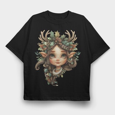 Elf Holiday Crown, Tricou Oversize Barbati (Unisex)