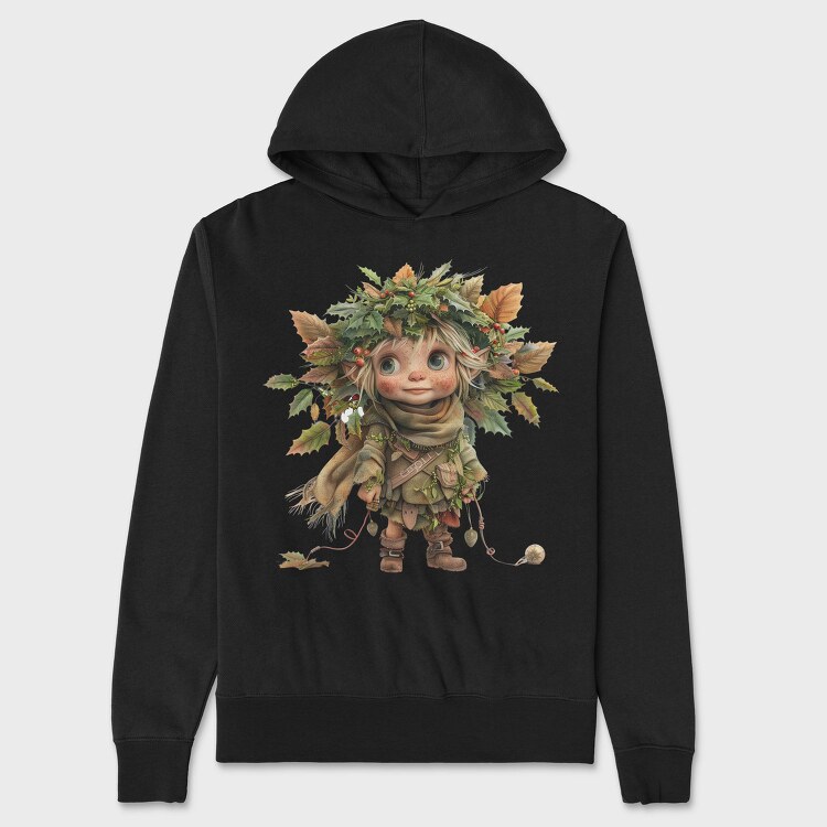 Elf Holly Crown, Hanorac Oversize Barbati (Unisex)