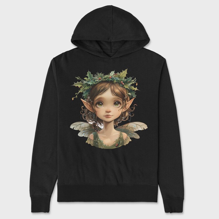 Elf Holly Wreath, Hanorac Oversize Barbati (Unisex)