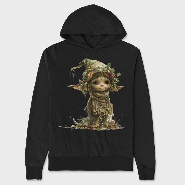 Elf In Holly Hat, Hanorac Oversize Barbati (Unisex)