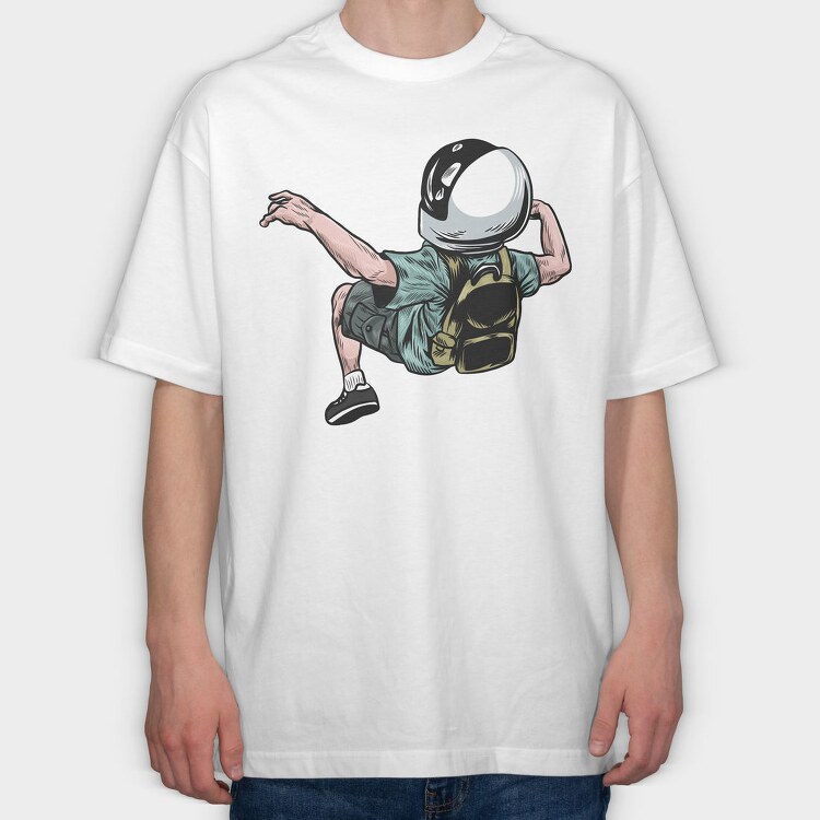Astronaut Jump, Tricou Oversize Barbati (Unisex)