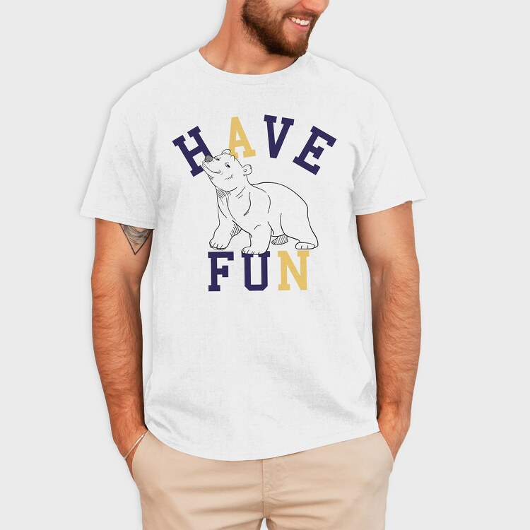 Polar Bear Have Fun, Tricou Barbati (Unisex)