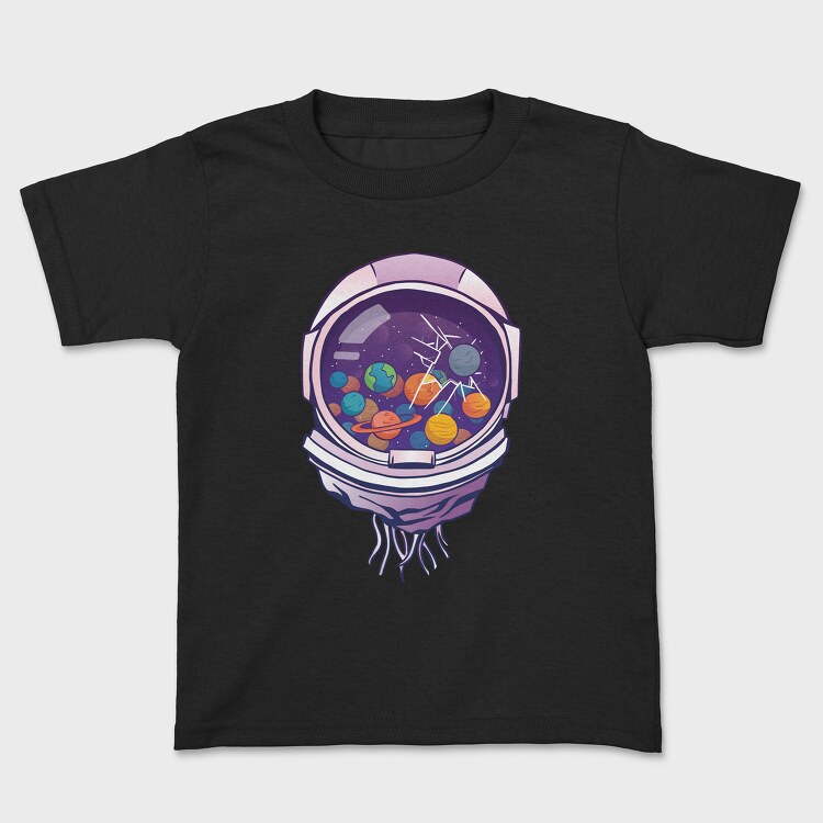 Astronaut Helmet And Planets, Tricou Copii