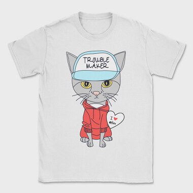 Troublemaker Cat Hoodie, Tricou Barbati (Unisex)