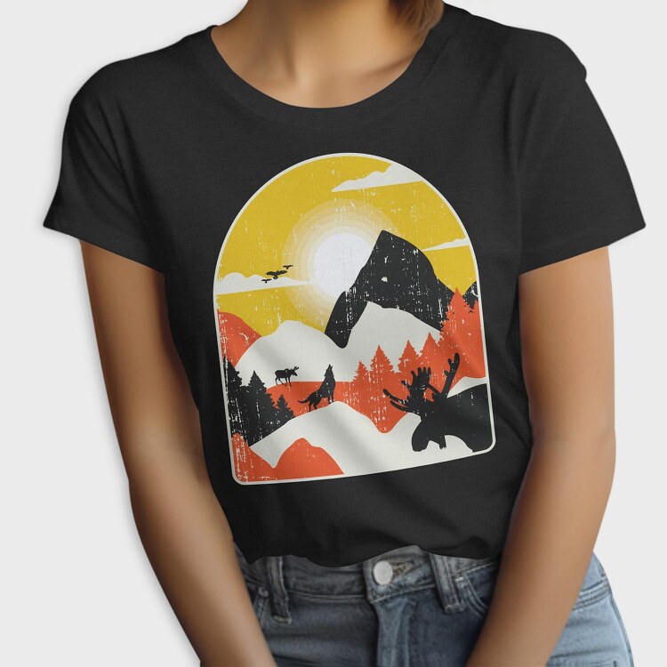 Mountains Wolf Moose, Tricou Femei