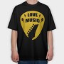 Love Music Pick, Tricou Oversize Barbati (Unisex)
