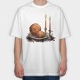 Donuts Candles Glow, Tricou Oversize Barbati (Unisex)