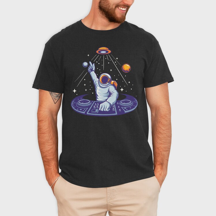 Space Dj Alien, Tricou Barbati (Unisex)
