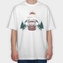 Train Mountain Sunrise, Tricou Oversize Barbati (Unisex)