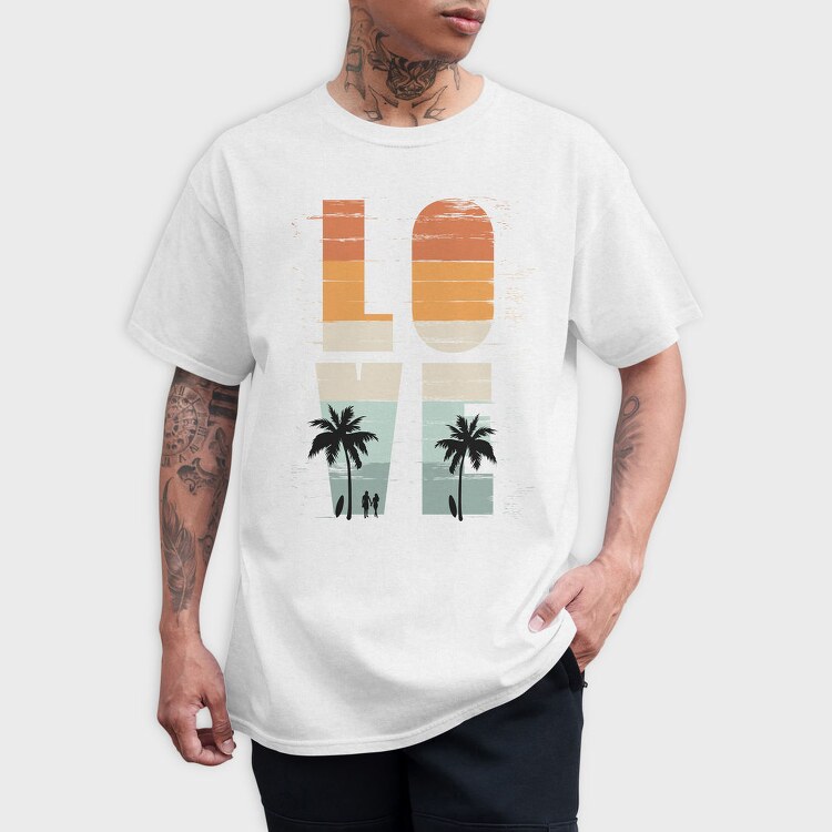 Love Palm Surfers, Tricou Barbati (Unisex)