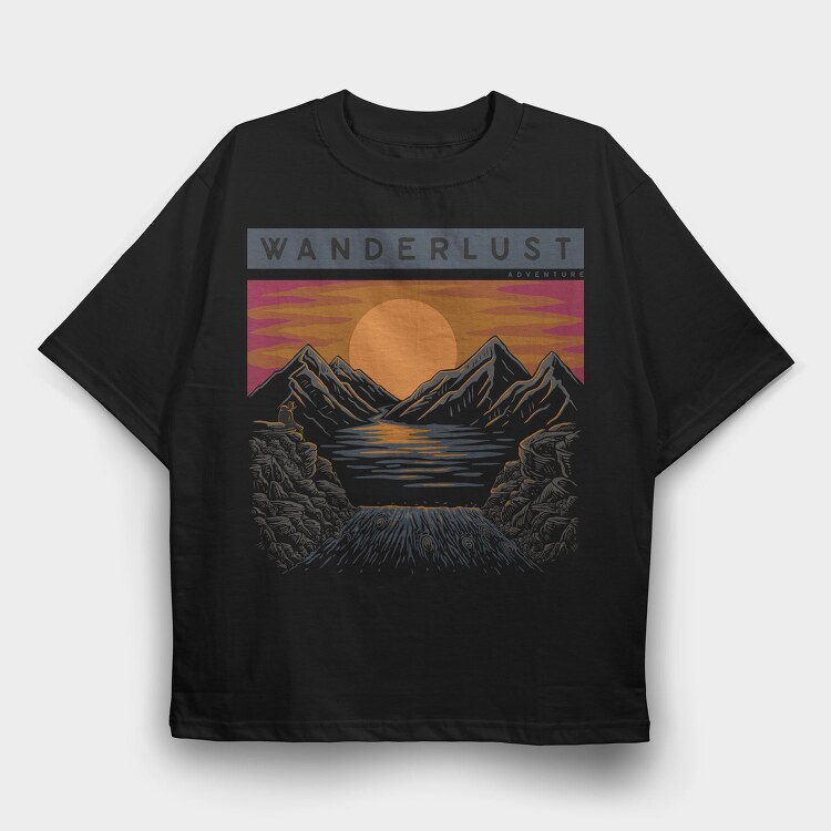 Wanderlust Adventure, Tricou Oversize Barbati (Unisex)