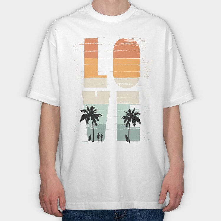 Love Palm Surfers, Tricou Oversize Barbati (Unisex)