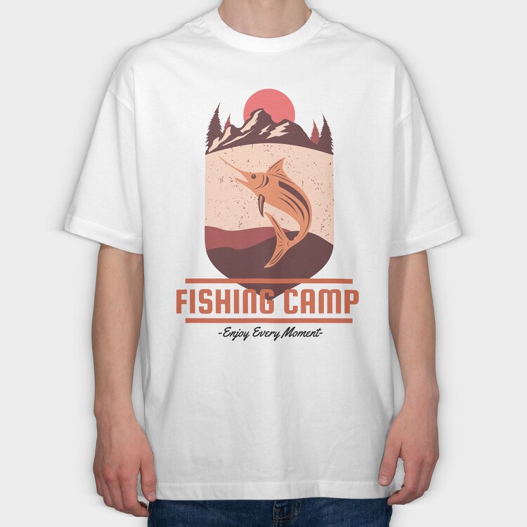 Fishing Camp Adventure, Tricou Oversize Barbati (Unisex)